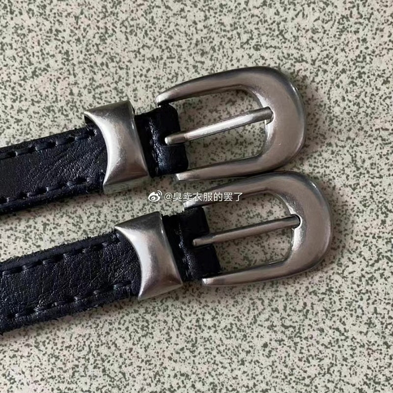 Our Legacy Vintage Commute Belt Calfskin Leather Metal Buckle