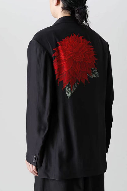 Yohji Dark Blazer – 22SS Red Dahlia Yamamoto Floral Jacket Couples