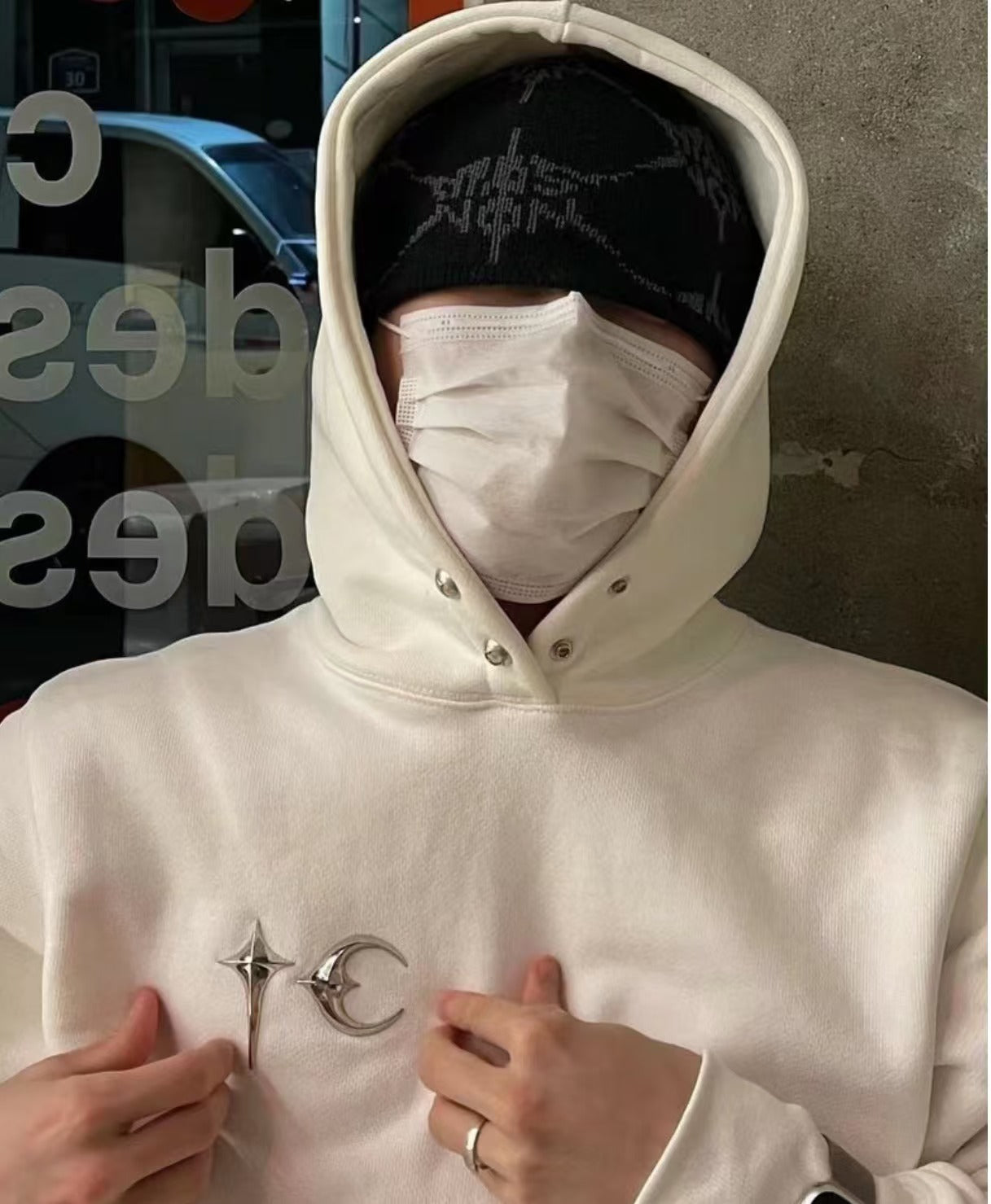 Thug Club Heavyweight Metal Logo Hoodie – Jay Park Edition Loose Fit - White