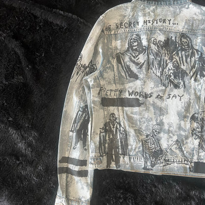 AMIRI 22FW Skull Reaper Graffiti Jackets - Hand Painted Waxed Denim