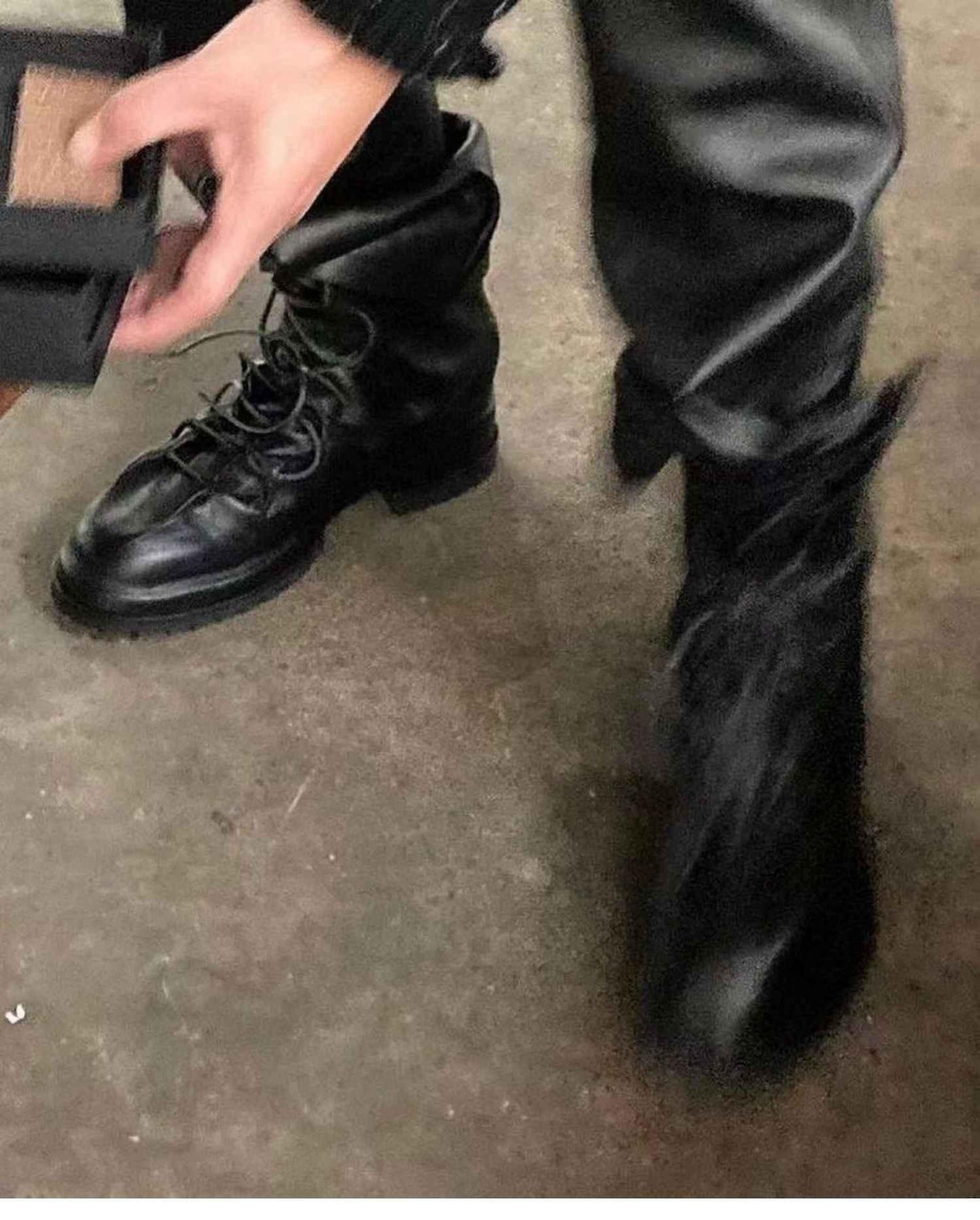 424 on Fairfax Ankle Boots - SS22 Crinkled Zip High-Top Retro Thick-Soled Lambskin