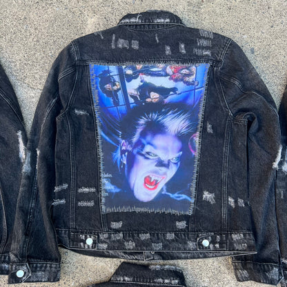 AMIRI Kill Back Denim Jacket - High Street Raw Hem Random Embroidered Patches