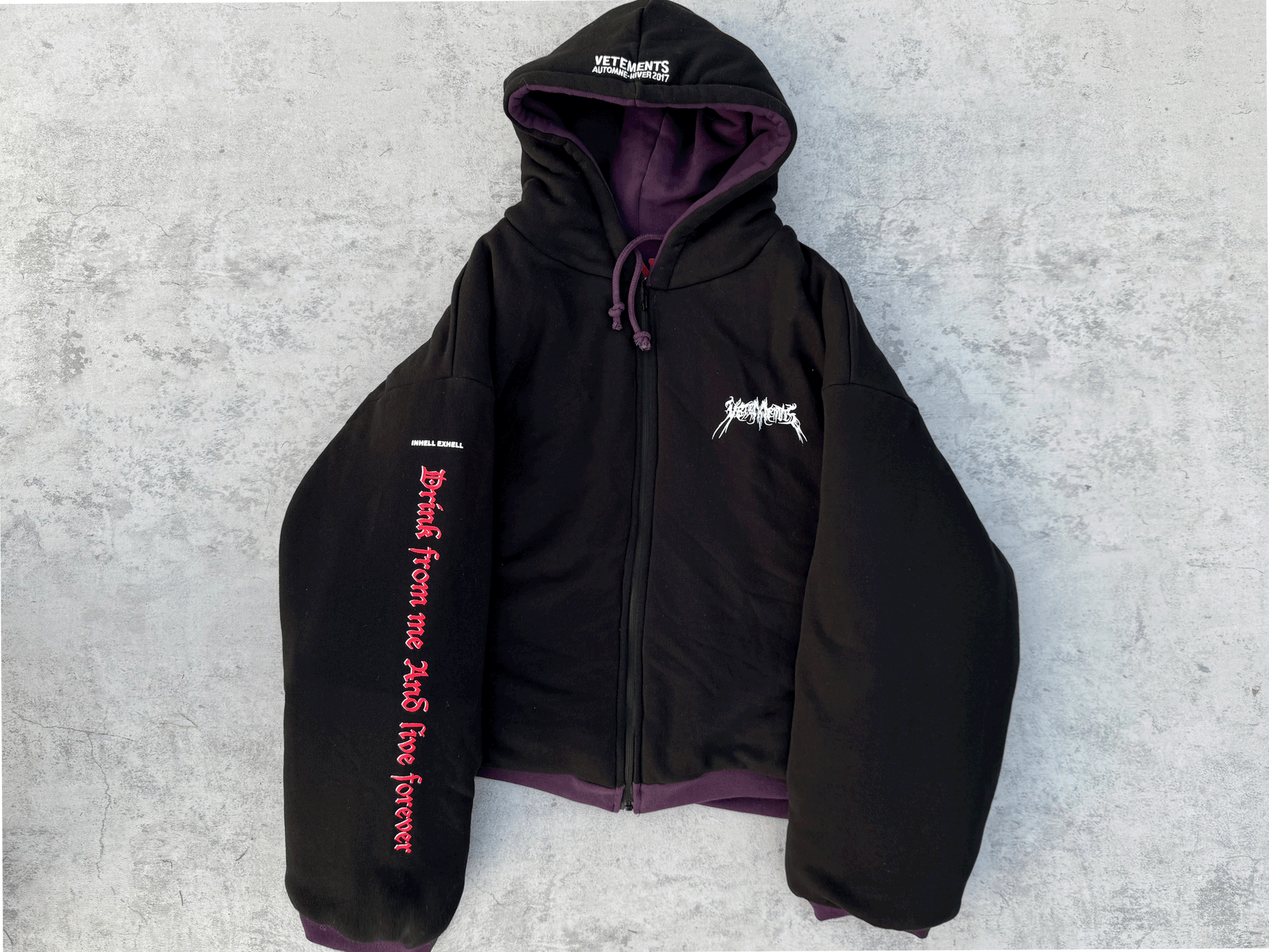 Revised Vetements 16FW TFD & Gun Club Reversible Bomber Jacket 