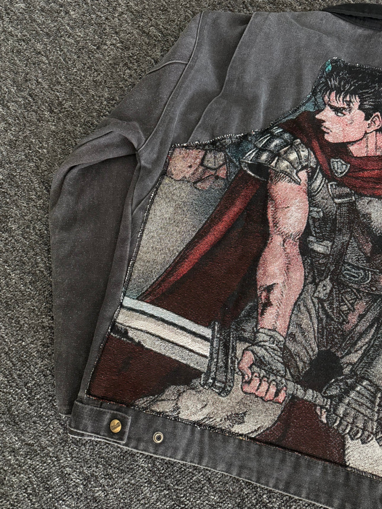 Custom Berserk "Guts" Canvas Jacket - Washed Carhartt J97 Detroit Remake | Donclickin 