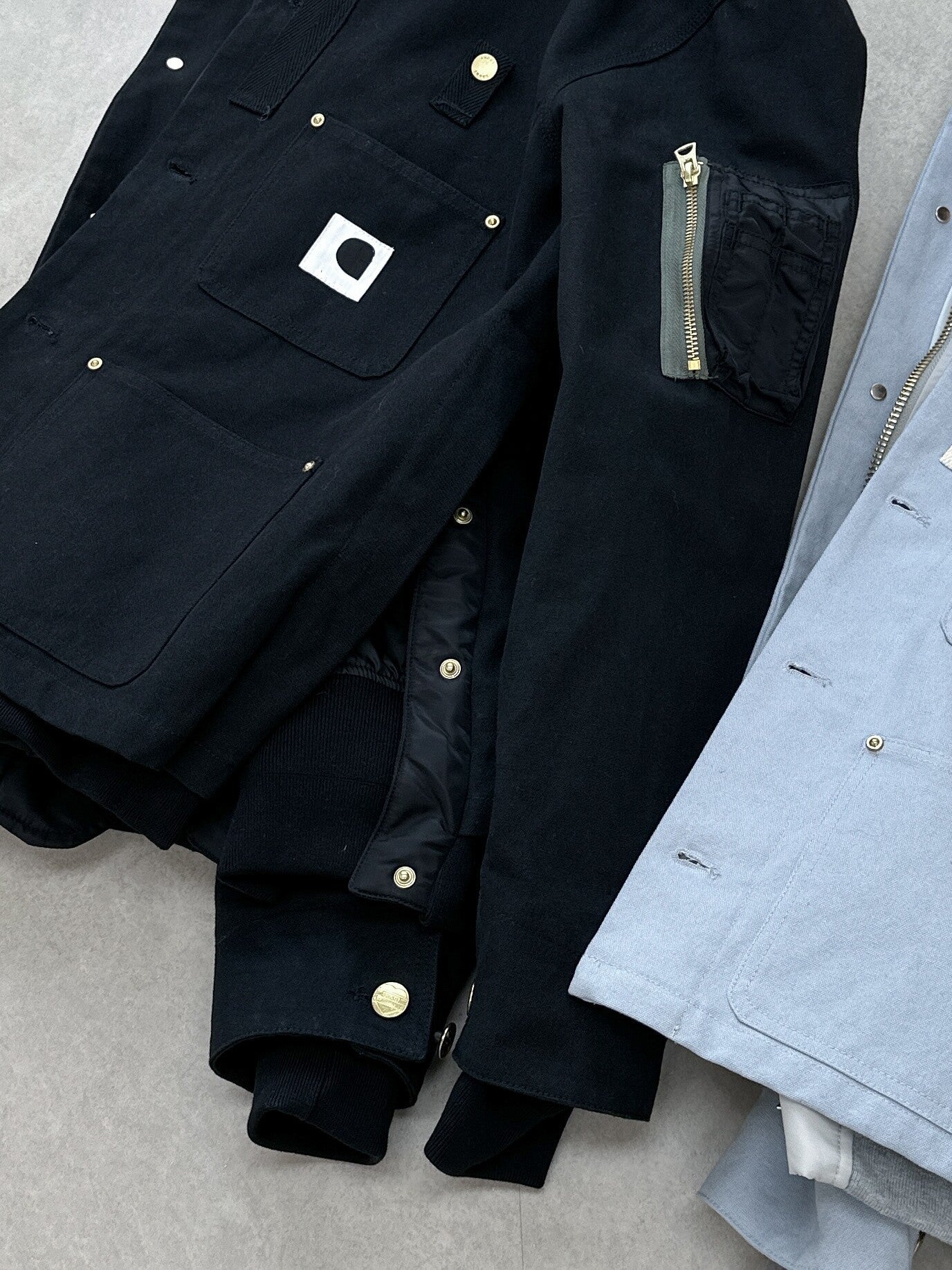 Detroit Double Collar Carhartt X Sacai Jacket Canvas Patchwork Workwear