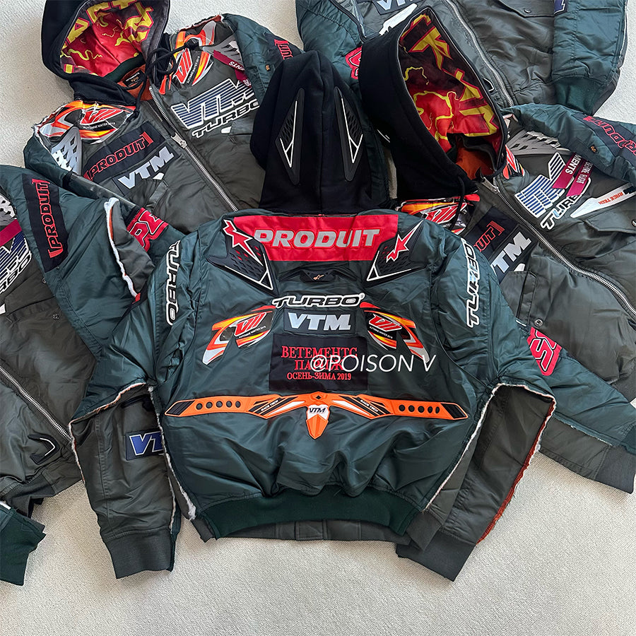 Revised Vetements x Alpha AW18 Racing Bomber Jacket - 3D Silicone 