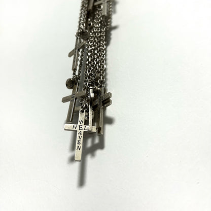 UNDERCOVER AW02 ’Witch’ Heaven/Hell Cross Pendant - 925 Silver ARCHIVE Necklace