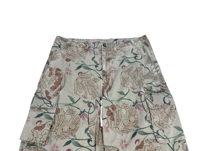 donclickin Our Legacy Floral Print Mountain Cargo Pants - Casual Brown Workwear