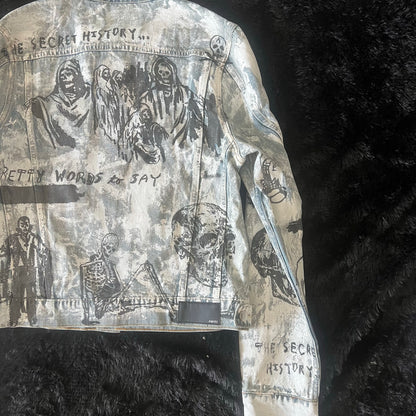 AMIRI 22FW Skull Reaper Graffiti Jackets - Hand Painted Waxed Denim