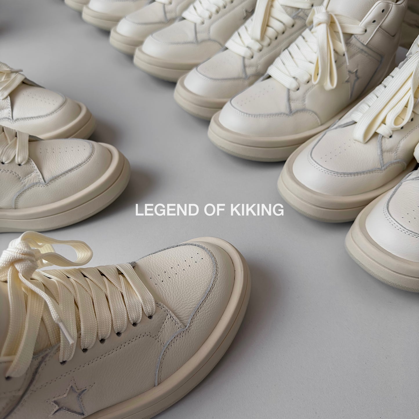 RO High-Top Leather Sneakers - Rick Owens Round-Toe Lace-Ups