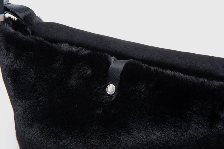 Mastermind MMJOnline Skull Embroidery Dark Fur Large Shoulder Bag- Messenger Bag - 32x40x18(cm)