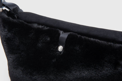 Mastermind MMJOnline Skull Embroidery Dark Fur Large Shoulder Bag- Messenger Bag - 32x40x18(cm)