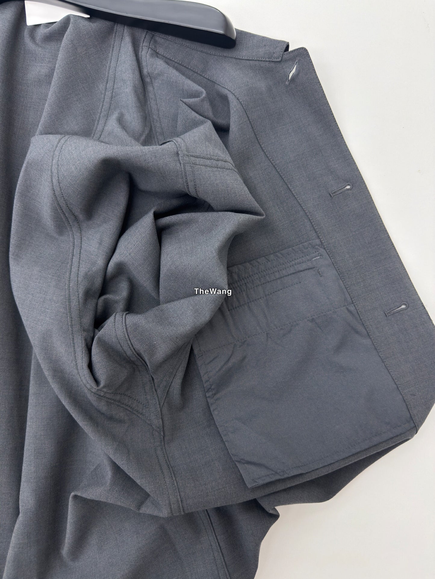 LEM SS25 Black-Grey Wool Shirt Jacket - 100% Wool Button-Front Overshirt