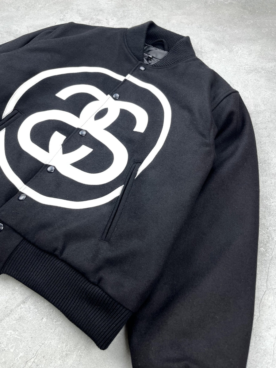 i795 Double-S Stussy Wool Varsity Jacket – Heavyweight Loose Baseball