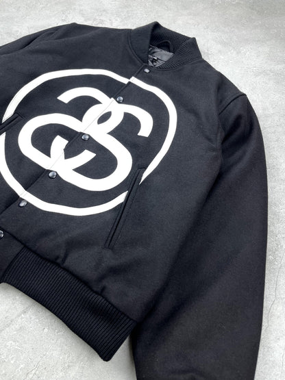 i795 Double-S Stussy Wool Varsity Jacket – Heavyweight Loose Baseball