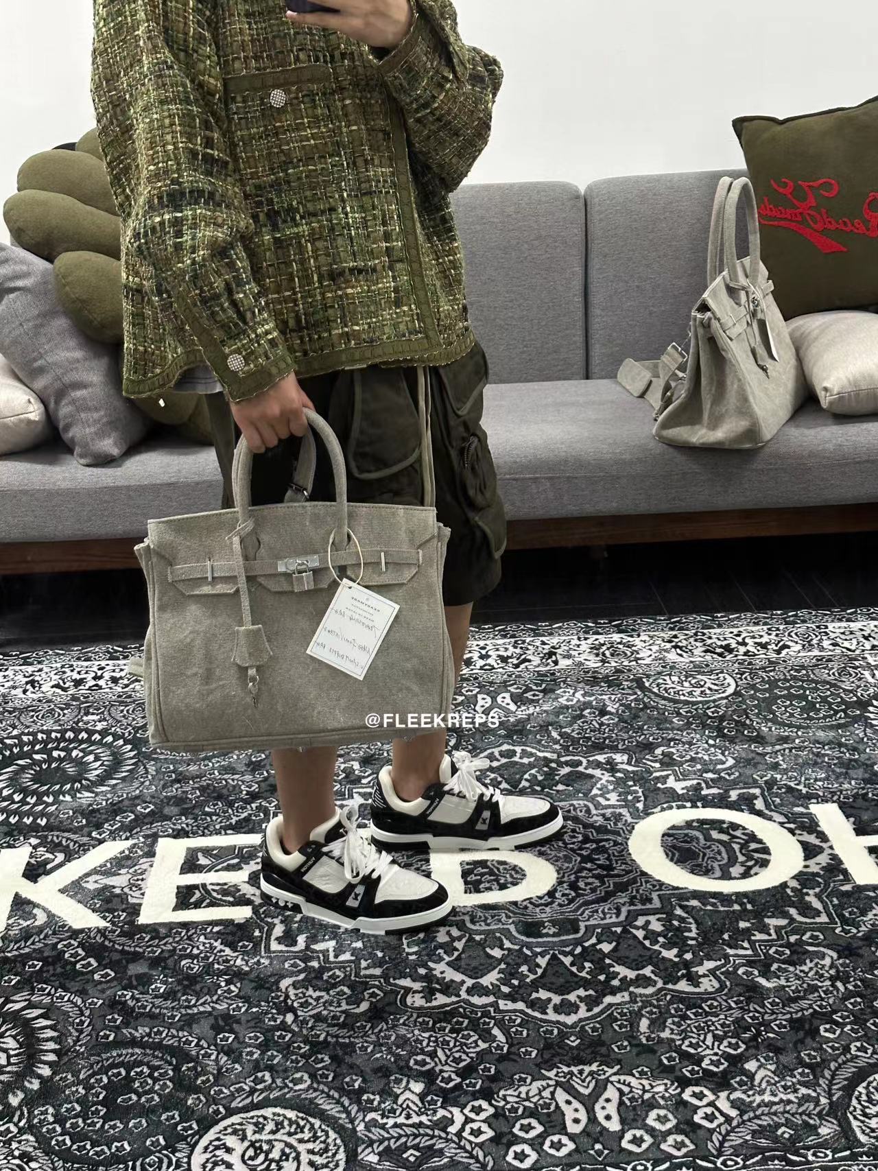 Remake Readymade Yuta Hosokawa Washed Canvas Birkin Bag - Large & Small Sizes