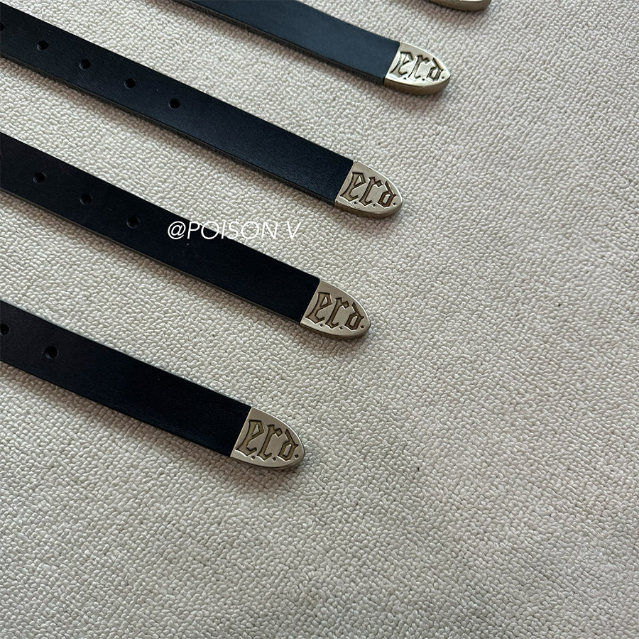 ERD SS24 ’Depressed Heir’ Bat-Studded Punk Belt - Top-Grain Cowhide Rocker Strap