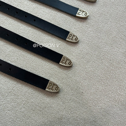 ERD SS24 ’Depressed Heir’ Bat-Studded Punk Belt - Top-Grain Cowhide Rocker Strap