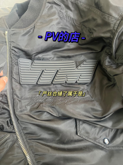 Vetements 23FW Alpha Black Race Car Air Force Jacket Cotton Bomber