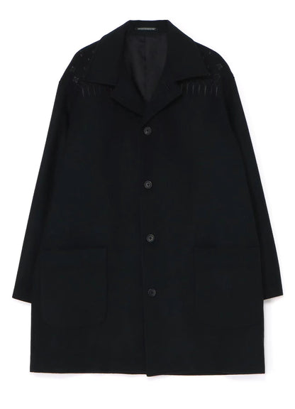 Yohji Yamamoto 23FW Dark Wool Coat – Heavy Embroidery Collection