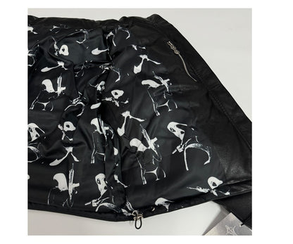 Thug Club ’Drip’ Puffer Jacket - PU Leather Opium Outerwear