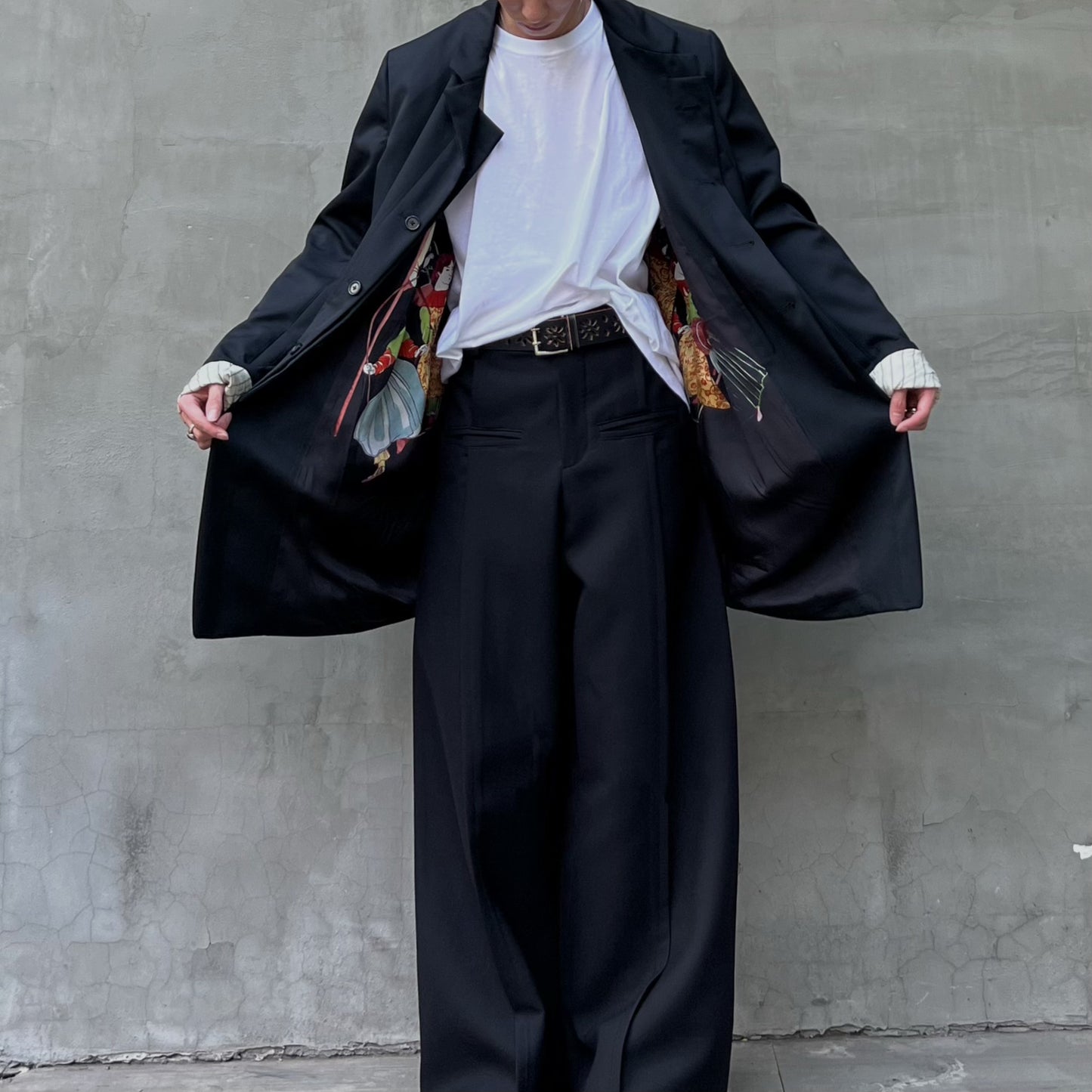 Yohji Rokumeikan Double-Breasted Double-Faced Layered Jacket Blazer