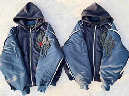 Custom-made 19AW Alpha Industries Vetements Tribal Bomber Blue Padded Jacket