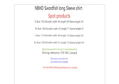 Neighborhood 20SS Hawaiian Swordfish Shirt Long Sleeve Open-Front Loose