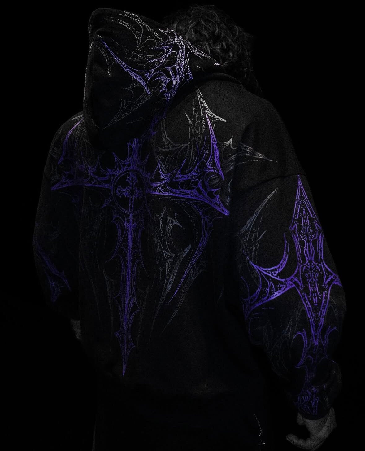 Breathedivinity Dark Gothic Zip-Up Hoodie - 420g French Terry