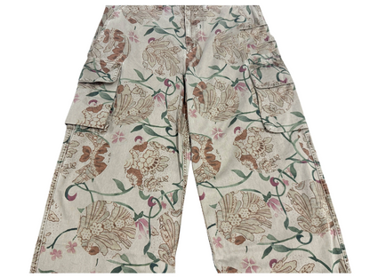 donclickin Our Legacy Floral Print Mountain Cargo Pants - Casual Brown Workwear