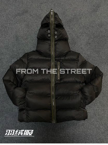 FROM THE STREET 24FW RO Masked Puffer Coat – Zip-Up Hooded Down Jacket Unisex