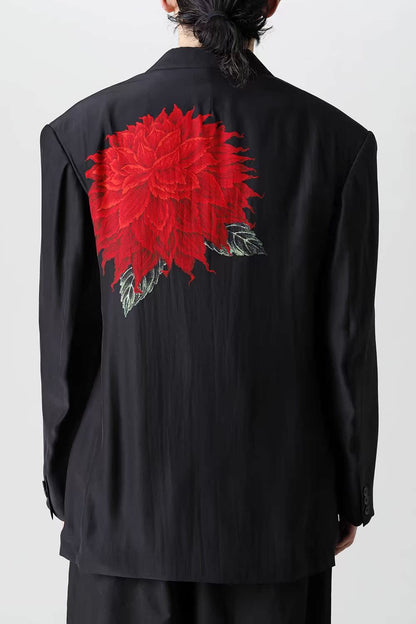Yohji Dark Blazer – 22SS Red Dahlia Yamamoto Floral Jacket Couples
