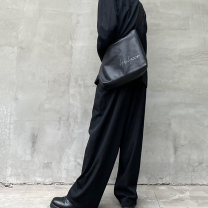 Yohji Yamamoto Twelve Pleat Wool Tapered Draped Wide Straight Trousers