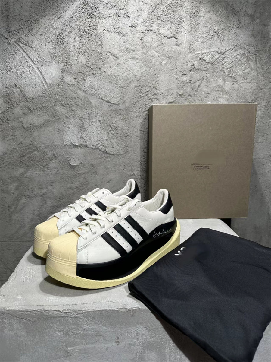 Revised Yohji Archive Shell Toe High-Top - Triple Black Platform     