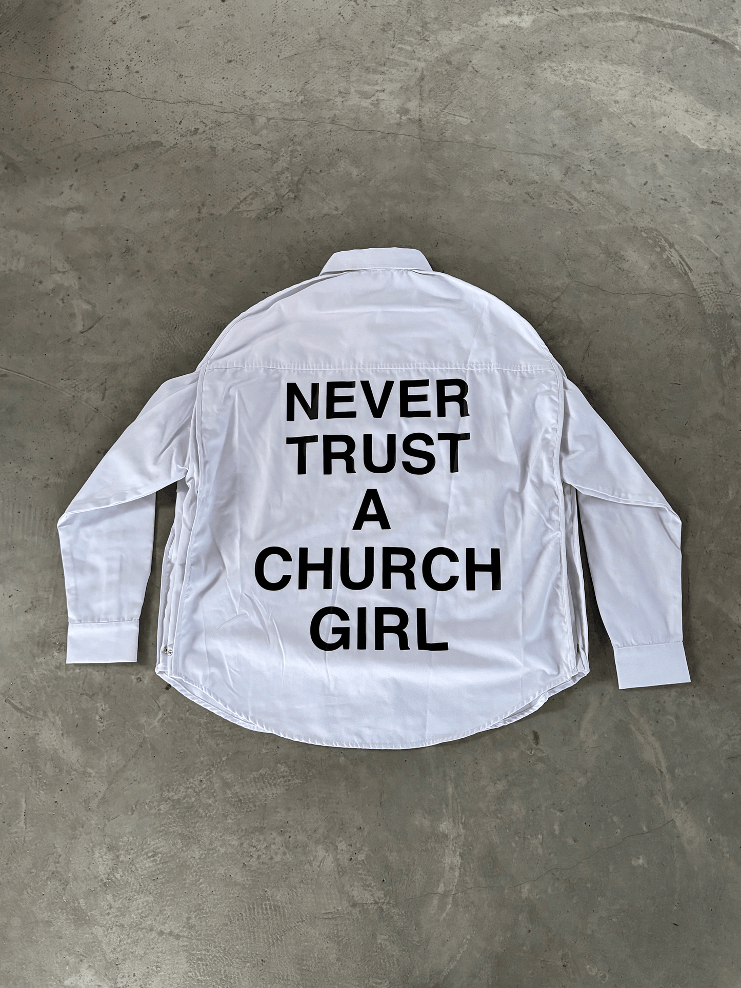 Hood By Air Religious Girl Print Shirt – White Oversized Casual Fit