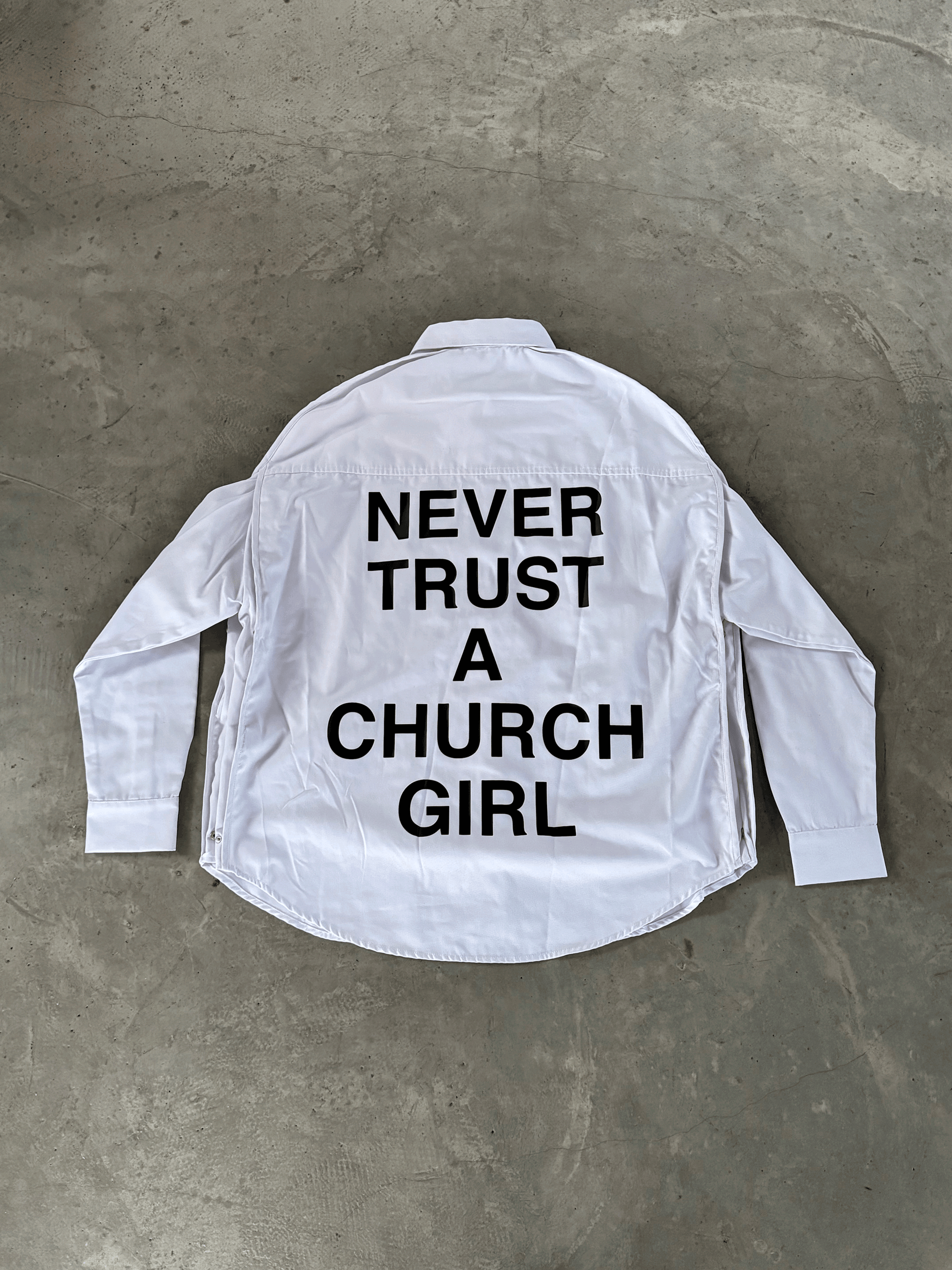 Hood By Air Religious Girl Print Shirt – White Oversized Casual Fit