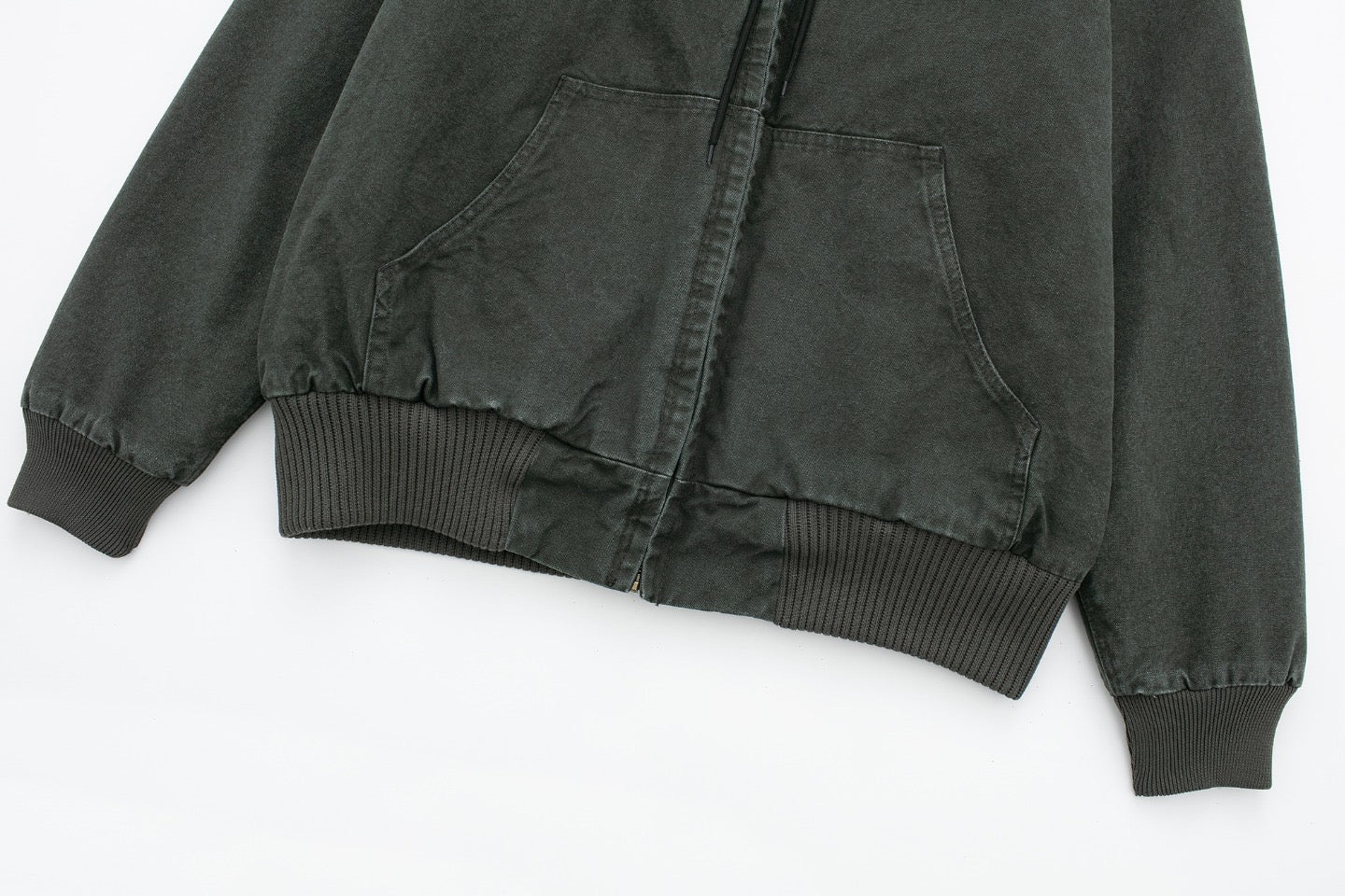 J130 Heavyweight Vintage Washed Hooded Jacket Unisex Retro Outerwear
