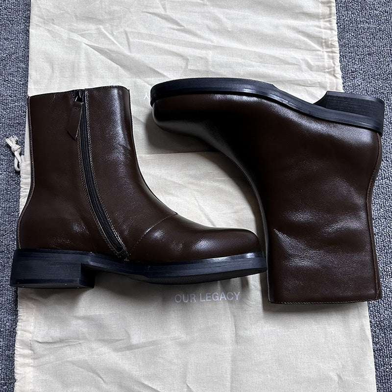 Our Legacy ’Camion’ Style Boots - Brown Leather Mid-Calf Chelsea