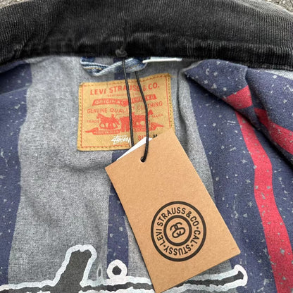 Stussy Embossed 8 ball Ｘ Levis Jacket Washed Denim Outerwear