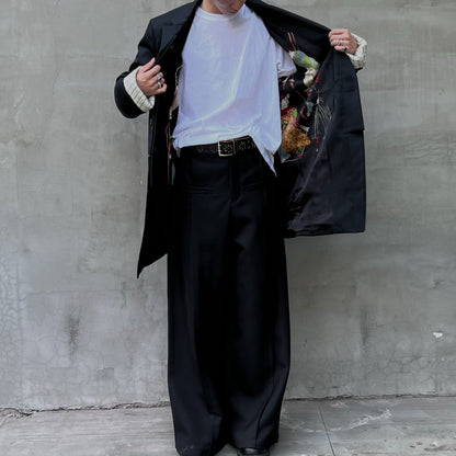 Yohji Rokumeikan Double-Breasted Double-Faced Layered Jacket Blazer