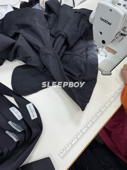 DVN AW24 Asymmetric Cocoon Zip Jacket - Nylon Utility Pants Set Oversized Pocket