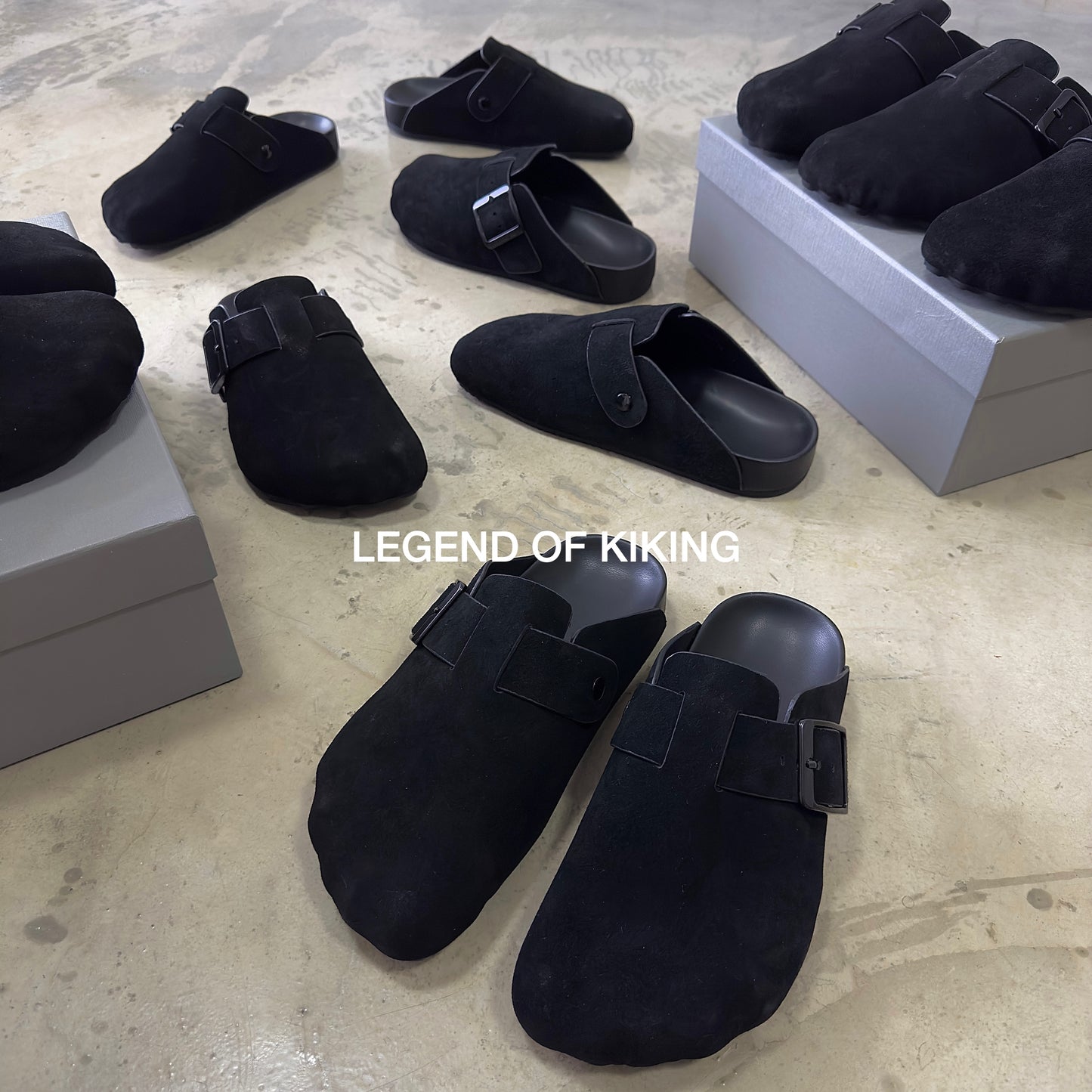 Five-Toe Birkenstock Closed-Toe Slip-On Mules Leather Flat Lazy Shoes