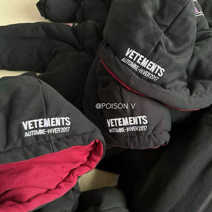 VET 17AW Archive-Grade Reversible Bomber – Dual-Sided Heavyweight Cotton Hoodie