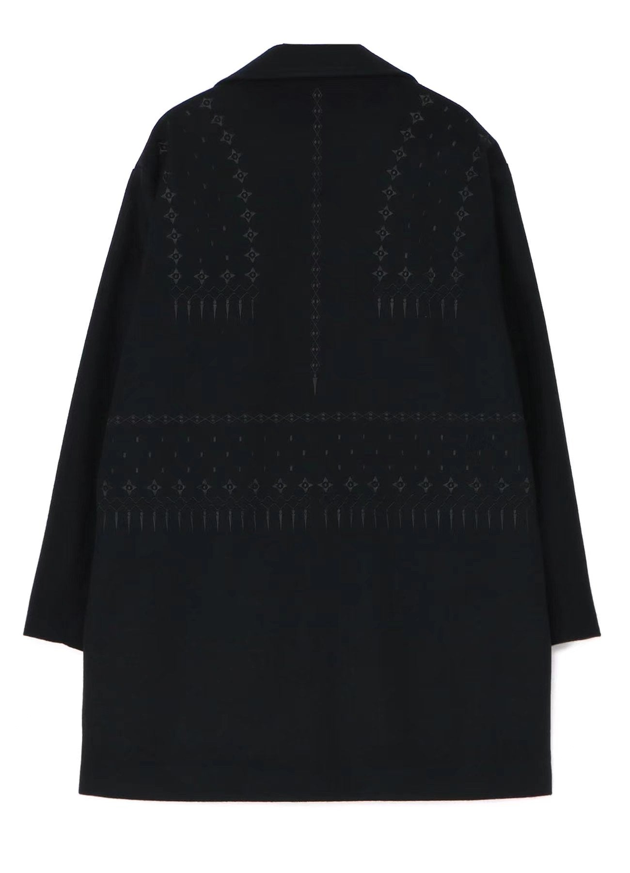 Yohji Yamamoto 23FW Dark Wool Coat – Heavy Embroidery Collection