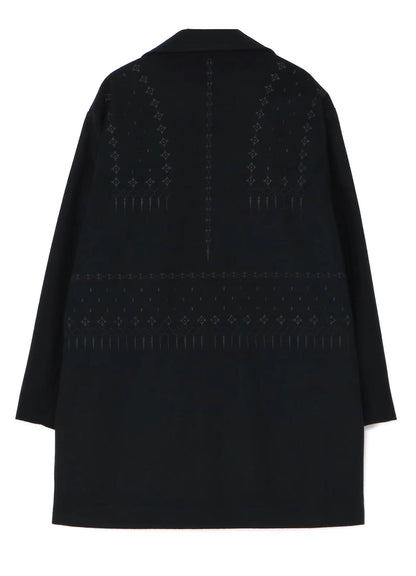 Yohji Yamamoto 23FW Dark Wool Coat – Heavy Embroidery Collection
