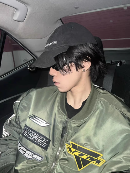 VTM 18AW Alpha Racing Patch Bomber Jacket – Military Green Heavyweight