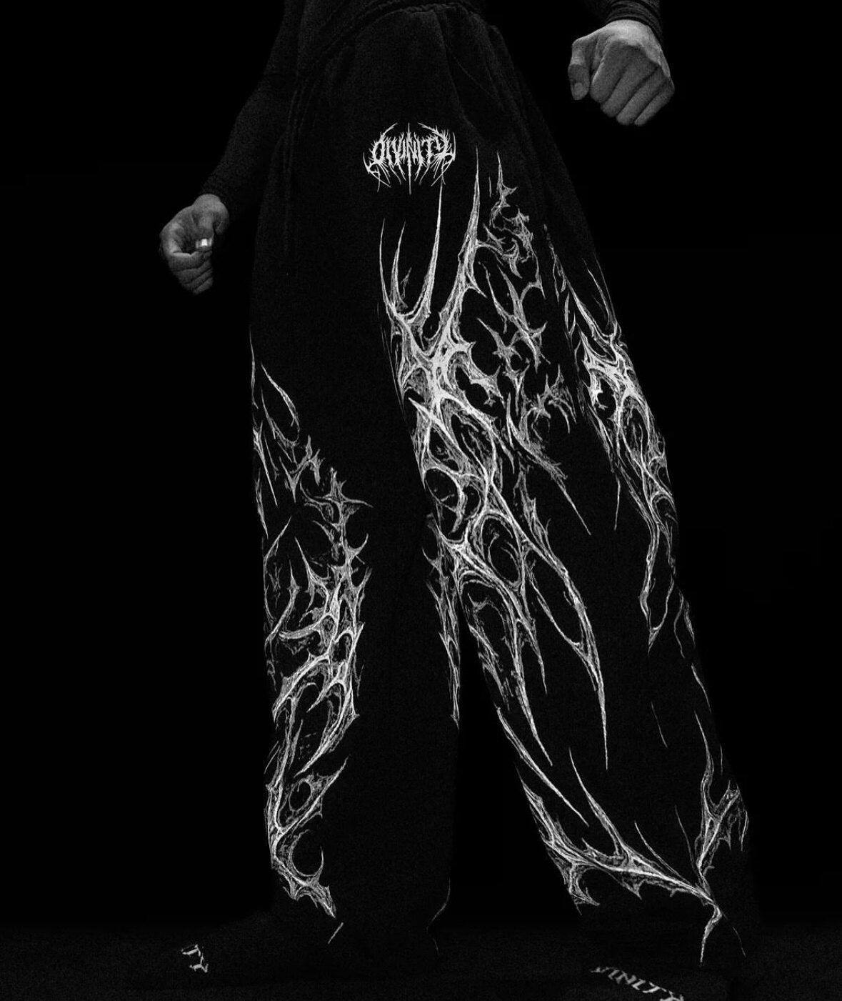 Breathedivinity Dark Thorns Sweatpants - 100% Cotton French Terry Loose Straight Leg