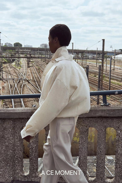 Lemaire SS19 Dry Silk Harrington Jacket - Minimalist Boxy Outerwear