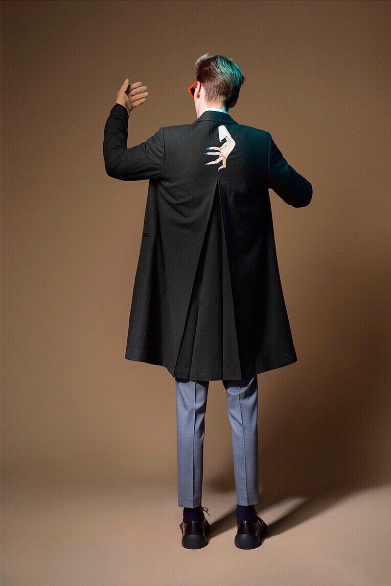 UNDERCOVER Takahashi UC15FW Ghost Hand Print -Dark Wool Coat Outerwear