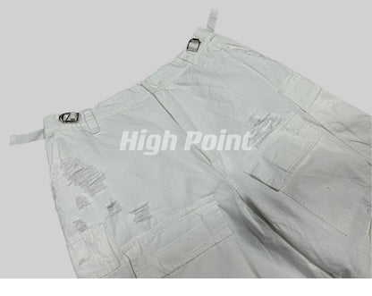23AW Runway Designer B Vers. Off-White Distressed Cargo Work Pants Detachable - Size avaliable S M L XL